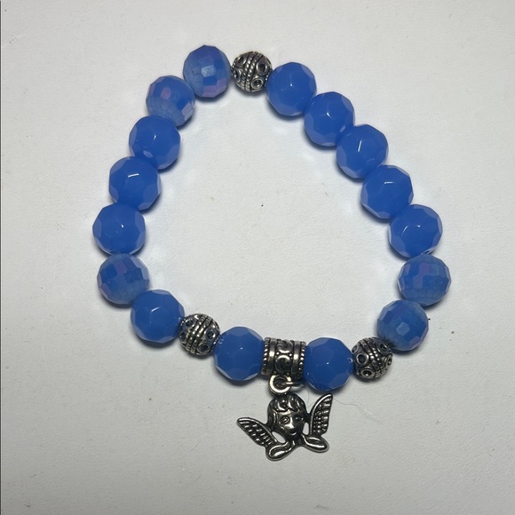 Chic Blues & Silver Angel Charm Bracelet Set - Picture 6 of 10